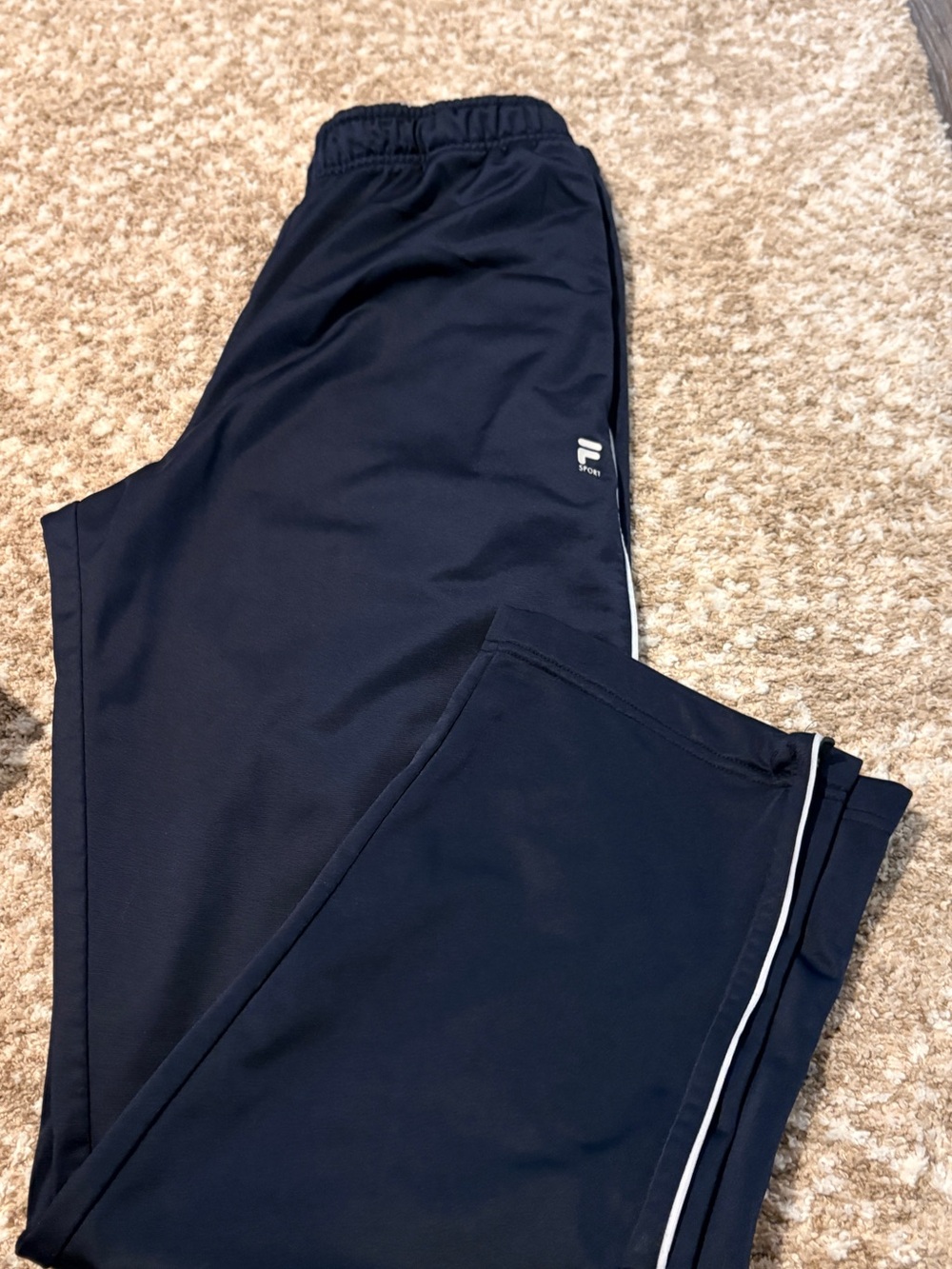 Fila Navy Men's Joggers with White Side Piping